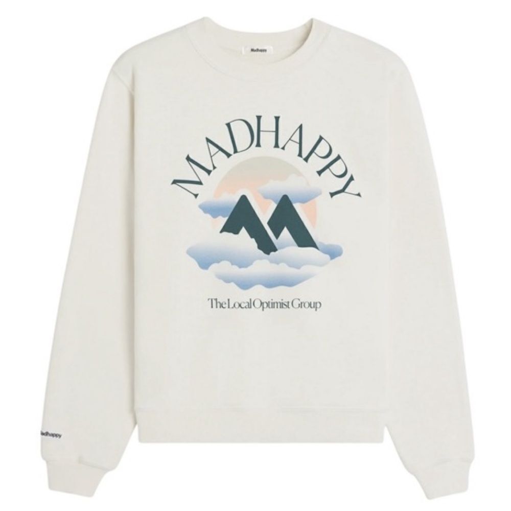 MADHAPPY Unisex Cotton Summers Outdoors Print Sweatshirt in Tofu Small NEW